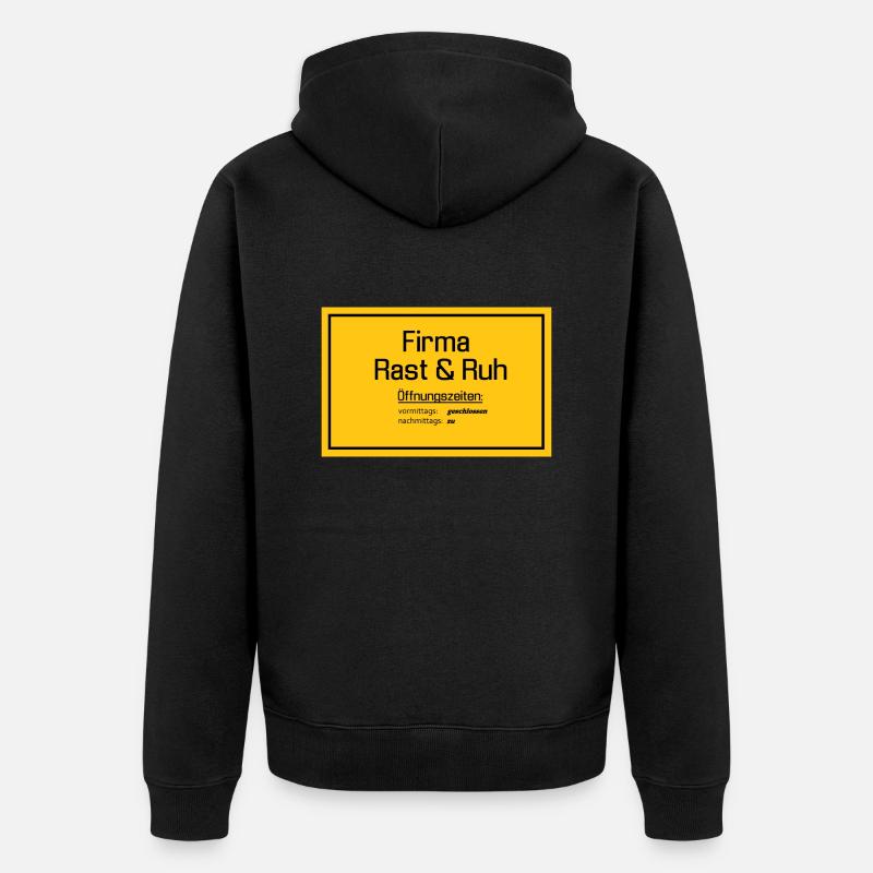 Firma Arbeit Ruhetag - Unisex Premium Bio Zip Hoodie - Schwarz