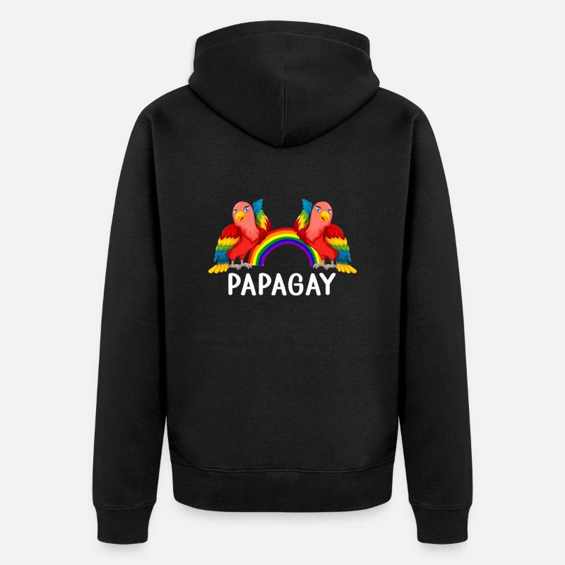 Queer Parrot « Papagay » LGTB Travesty - Veste à capuche bio Premium Unisexe - noir