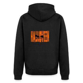 Halloween - Unisex Premium Bio Zip Hoodie - Schwarz - Hinten - Nico (187cm)