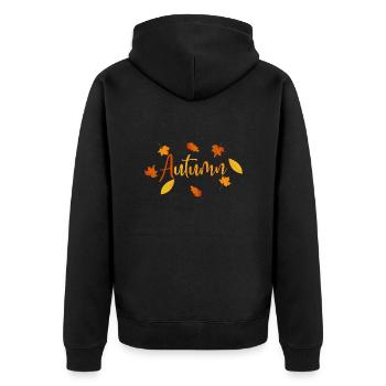 Autumn saison d'automne bienvenue en automne 2022 - Veste à capuche bio Premium Unisexe - noir - Dos - Nico (187cm)