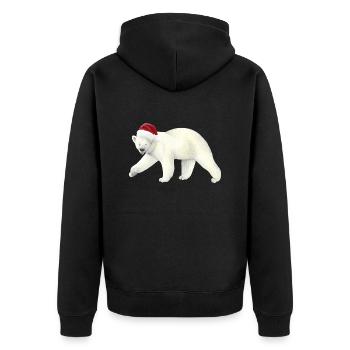 L’ours polaire à Noël - Veste à capuche bio Premium Unisexe - noir - Dos - Nico (187cm)