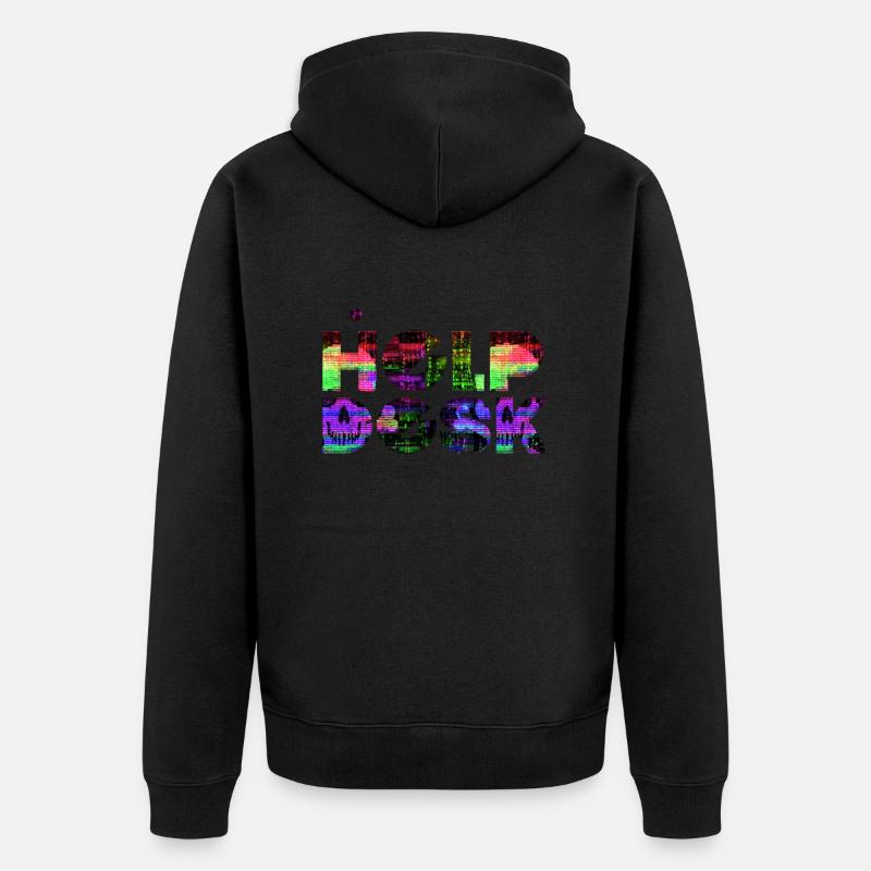 Helpdesk IT-Support-Geek Computer-Computer-Geek - Unisex Premium Bio Zip Hoodie - Schwarz