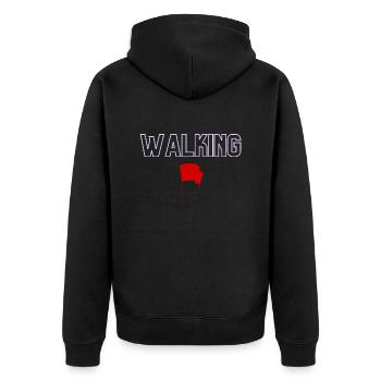 Walking red Flag funny shirt - Unisex Premium Bio Zip Hoodie - Schwarz - Hinten - Nico (187cm)