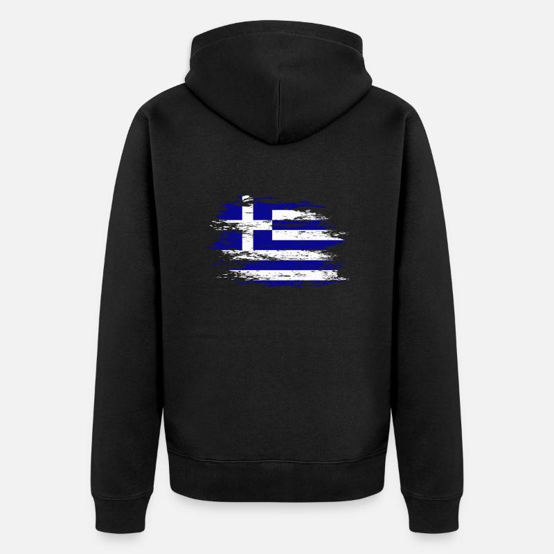 Drapeau de la Grèce utilisé - Veste à capuche bio Premium Unisexe - noir
