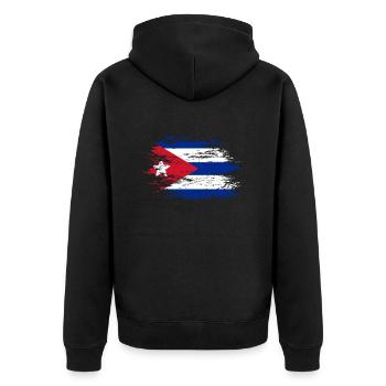 Drapeau cubain utilisé - Veste à capuche bio Premium Unisexe - noir - Dos - Nico (187cm)