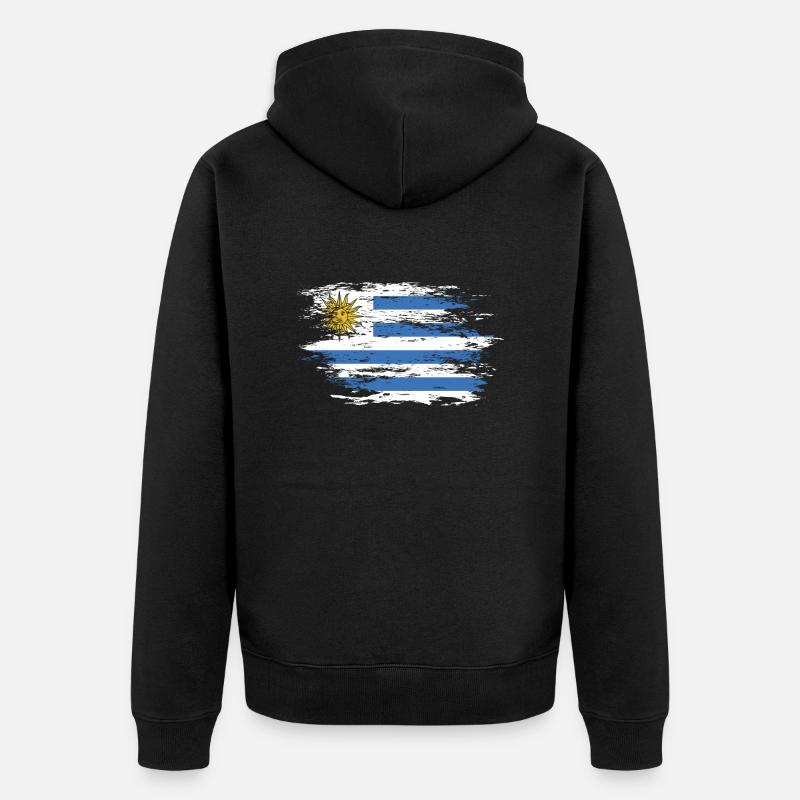 Drapeau uruguayen utilisé - Veste à capuche bio Premium Unisexe - noir