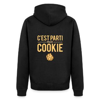 C'est Parti Mon Cookie Ordinateur Biscuit Humour - Veste à capuche bio Premium Unisexe - noir - Dos - Nico (187cm)