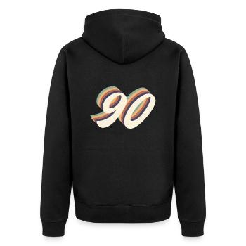 90th anniversary vintage - Unisex Premium Organic Zip Hoodie - black - Back - Nico (187cm)