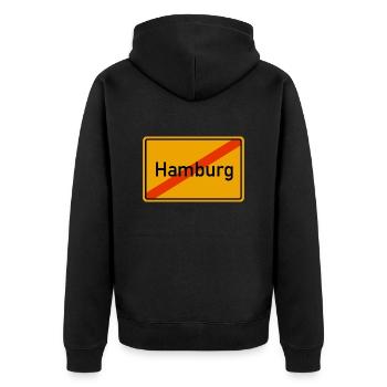 Hambourg ortsausgang - Veste à capuche bio Premium Unisexe - noir - Dos - Nico (187cm)