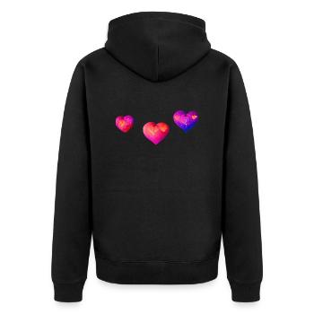 Valentine's Day Love Engagement Mother's Day Wedding - Unisex Premium Organic Zip Hoodie - black - Back - Nico (187cm)