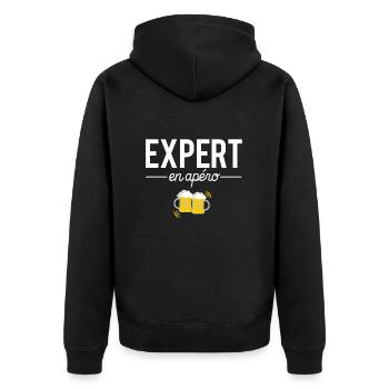 Expert en apéro amateur bière alcool apéro - Veste à capuche bio Premium Unisexe - noir - Dos - Nico (187cm)