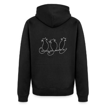 Chats - Veste à capuche bio Premium Unisexe - noir - Dos - Nico (187cm)