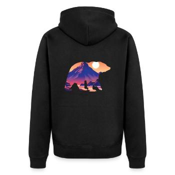 Mountains Hike Mountain hikers Mountain hiking Hiking - Unisex Premium Organic Zip Hoodie - black - Back - Nico (187cm)