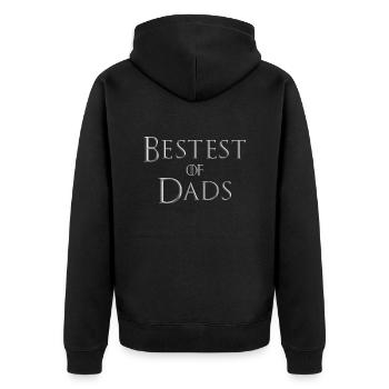 Bester Papa, Best Dad (bestest of dads) - Unisex Premium Bio Zip Hoodie - Schwarz - Hinten - Nico (187cm)