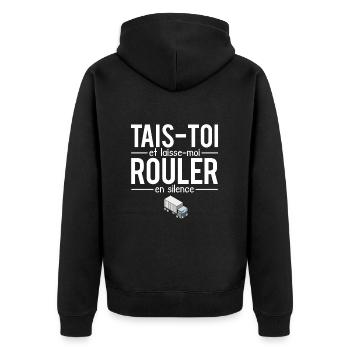 Tais-toi et laisse-moi rouler en silence routier - Veste à capuche bio Premium Unisexe - noir - Dos - Nico (187cm)