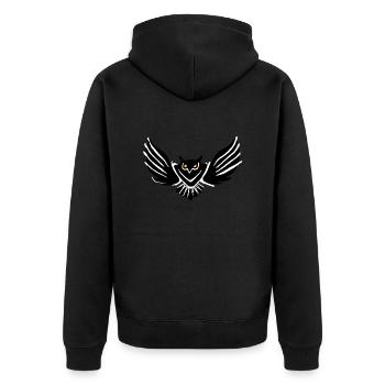 eule - Unisex Premium Bio Zip Hoodie - Schwarz - Hinten - Nico (187cm)