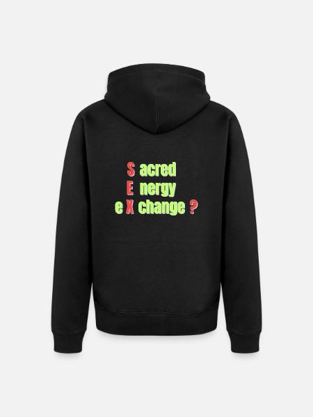 Heiliger Energieaustausch - Unisex Premium Bio Zip Hoodie - Schwarz