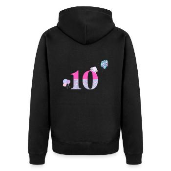 10e anniversaire sirène - Veste à capuche bio Premium Unisexe - noir - Dos - Nico (187cm)