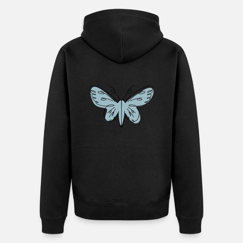 Papillon de conception abstraite - Veste à capuche bio Premium Unisexe - noir