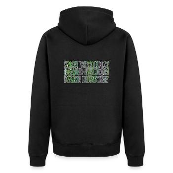 bearded dragon bearded collie - Unisex Premium Bio Zip Hoodie - Schwarz - Hinten - Nico (187cm)