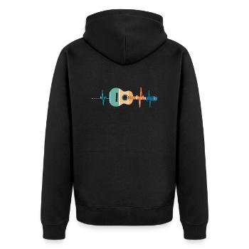 battement De cœur guitare - Veste à capuche bio Premium Unisexe - noir - Dos - Nico (187cm)