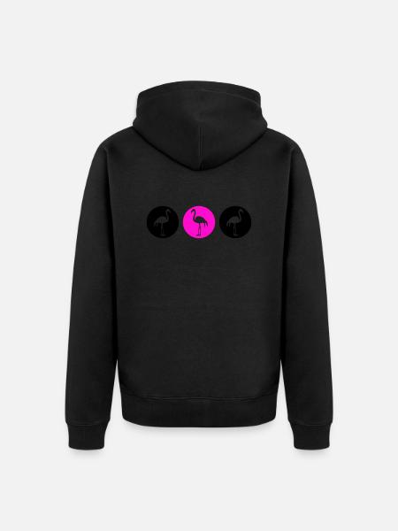 Flamingos Design 2 - Unisex Premium Organic Zip Hoodie - black