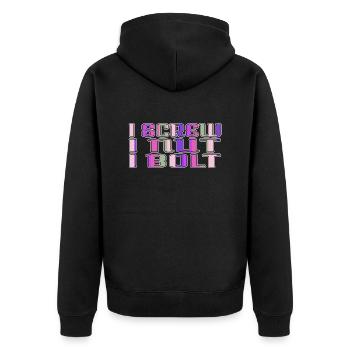 aircraft mechanic tools birthday present idea - Unisex Premium Organic Zip Hoodie - black - Back - Nico (187cm)