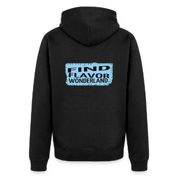 gift funny research adventure joke gift idea - Unisex Premium Bio Zip Hoodie - Schwarz - Hinten - Nico (187cm)