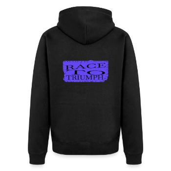 anticipation funny sayings gift idea cool gift fun - Unisex Premium Organic Zip Hoodie - black - Back - Nico (187cm)