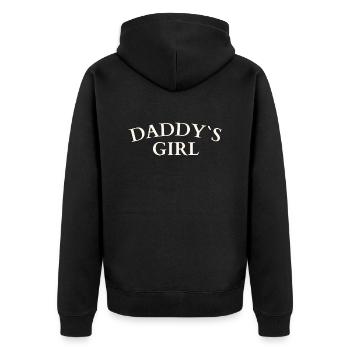 Daddy`s Girl - Unisex Premium Bio Zip Hoodie - Schwarz - Hinten - Nico (187cm)