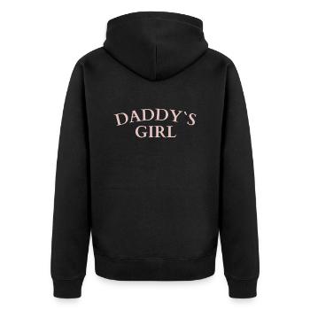 Daddy`s Girl - Unisex Premium Bio Zip Hoodie - Schwarz - Hinten - Nico (187cm)