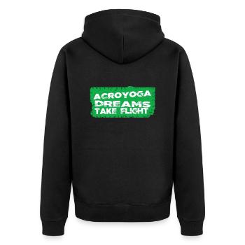 yoga fantasy innovative birthday abstract awesome - Unisex Premium Bio Zip Hoodie - Schwarz - Hinten - Nico (187cm)