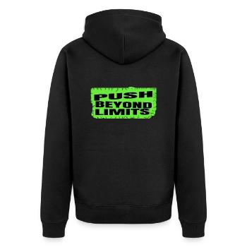 Happy Gift Physical Endurance - Unisex Premium Organic Zip Hoodie - black - Back - Nico (187cm)