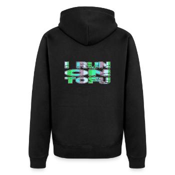 plant based go vegan gift joke funny sayings - Unisex Premium Organic Zip Hoodie - black - Back - Nico (187cm)