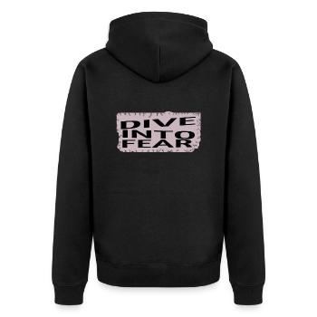 quote bungee jumping safety bungee jumping - Unisex Premium Bio Zip Hoodie - Schwarz - Hinten - Nico (187cm)
