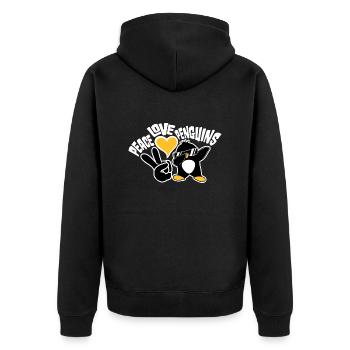Love Peace Penguins Funny Dab Cool Penguin Dabbing - Unisex Premium Organic Zip Hoodie - black - Back - Nico (187cm)
