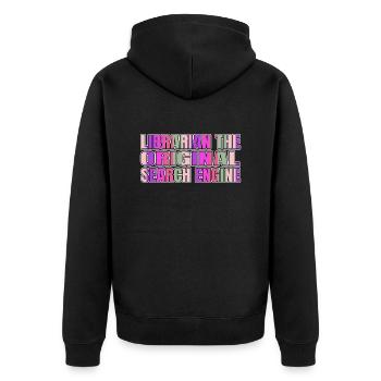 Bookworm Community Reading Habits - Unisex Premium Organic Zip Hoodie - black - Back - Nico (187cm)
