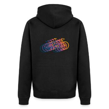 Bicycle Road Bike Vintage Retro - Unisex Premium Organic Zip Hoodie - black - Back - Nico (187cm)