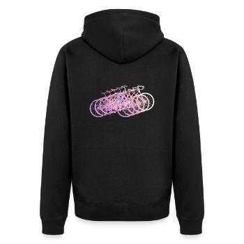 Bicycle Road Bike Vintage Retro Grunge - Unisex Premium Organic Zip Hoodie - black - Back - Nico (187cm)