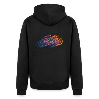 Bicycle Road Bike Vintage Retro Grunge - Unisex Premium Organic Zip Hoodie - black - Back - Nico (187cm)