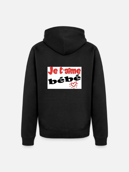 Je taime bébé - Veste à capuche bio Premium Unisexe - noir