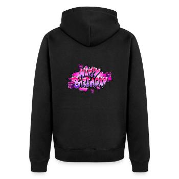 GRAFFITI HAPPY BIRTHDAY - Veste à capuche bio Premium Unisexe - noir - Dos - Nico (187cm)