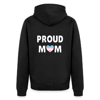 Fier coeur de drapeau trans maman - Veste à capuche bio Premium Unisexe - noir - Dos - Nico (187cm)