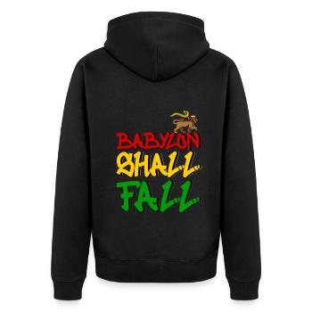 Babylon Shall Fall - Unisex Premium Bio Zip Hoodie - Schwarz - Hinten - Nico (187cm)