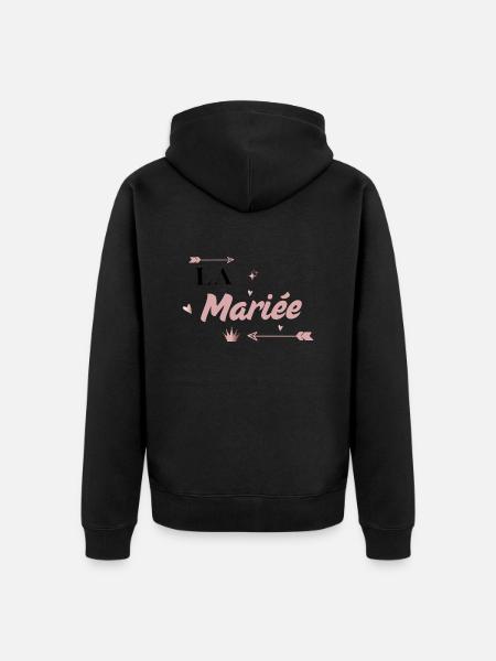 Die Braut Pink Arrow - Unisex Premium Bio Zip Hoodie - Schwarz