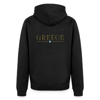 I Love Greece, Style Design T-Shirt - Unisex Premium Organic Zip Hoodie - black - Back - Nico (187cm)
