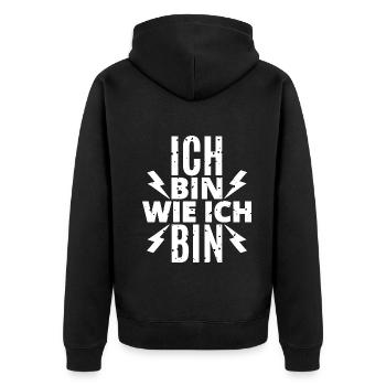 I am the way I am - Unisex Premium Organic Zip Hoodie - black - Back - Nico (187cm)