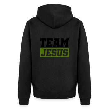 L’équipe de Jésus - Veste à capuche bio Premium Unisexe - noir - Dos - Nico (187cm)