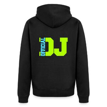 Officiel DJ Music Party Célébration Texte Logo Lettrage - Veste à capuche bio Premium Unisexe - noir - Dos - Nico (187cm)