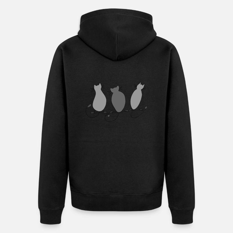 Chats - Veste à capuche bio Premium Unisexe - noir